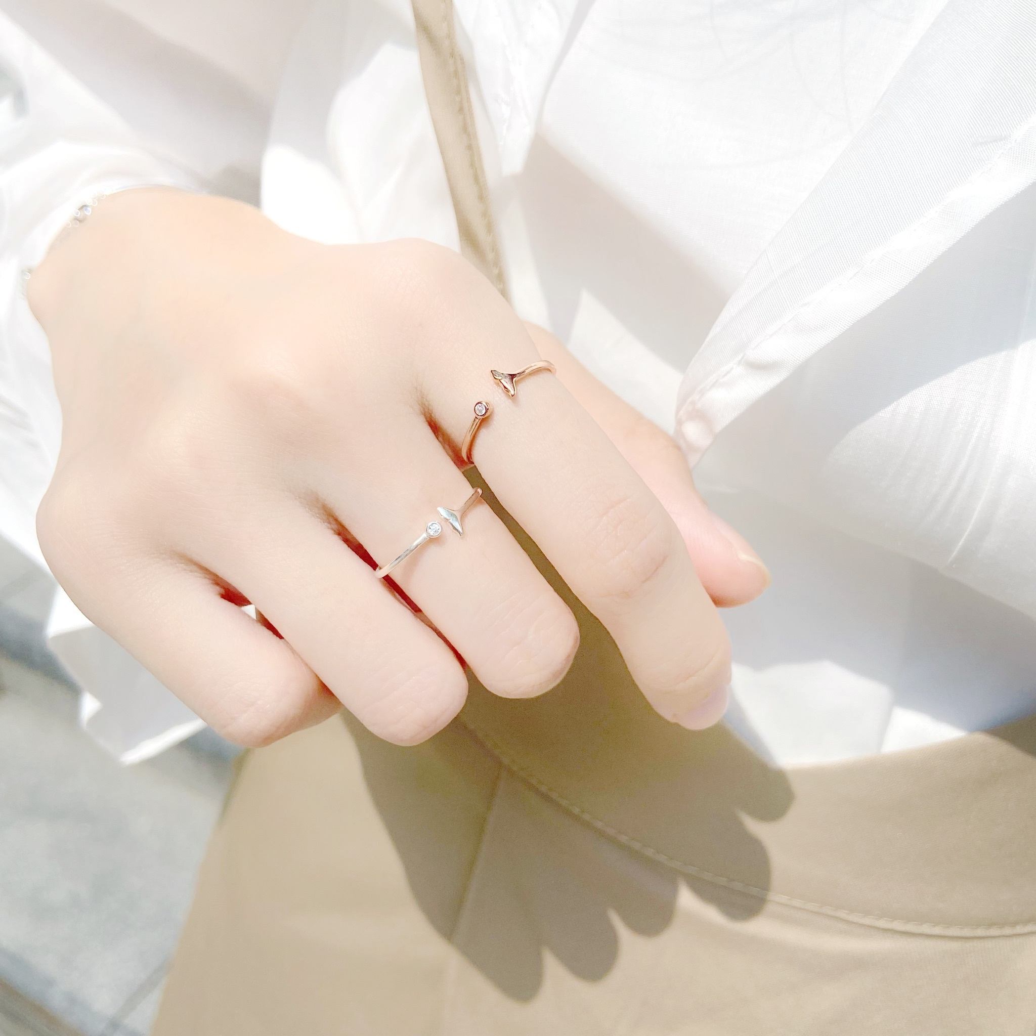 | 925純銀・ 玫瑰金 |  美人魚戒指 (銀/玫瑰金) | RI0172 |