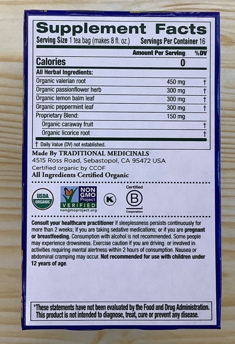 Traditional Medicinals organic nighty night extra (best before 30 Dec 2027)