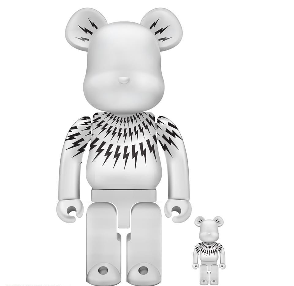 Medicom Be@rbrick 2020 Macao WF Moda Neil Barrett Blanco 400% + 100%
