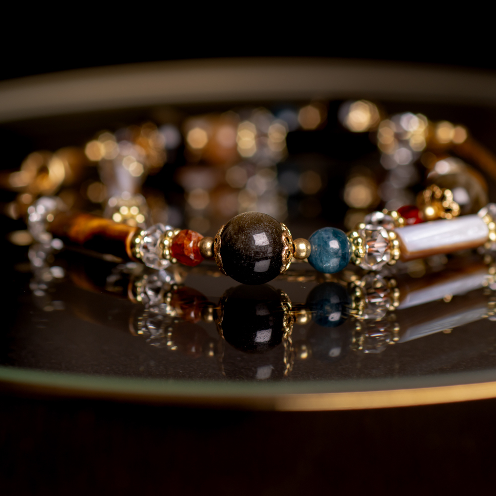 當代時尚圖鑑 // C1377金曜石珠貝碧璽雙圈手鍊