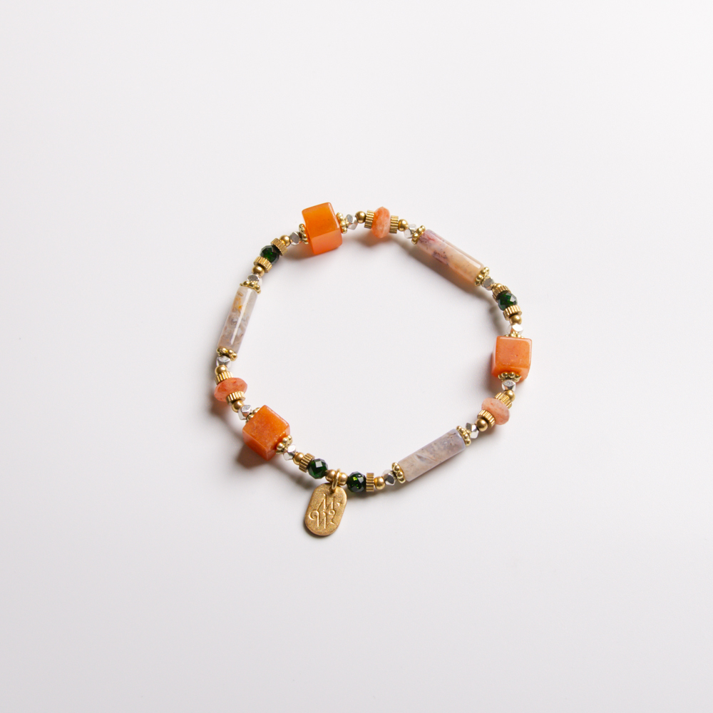 時髦甜品之魔法 // C1382紅東陵玉七彩玉手鍊