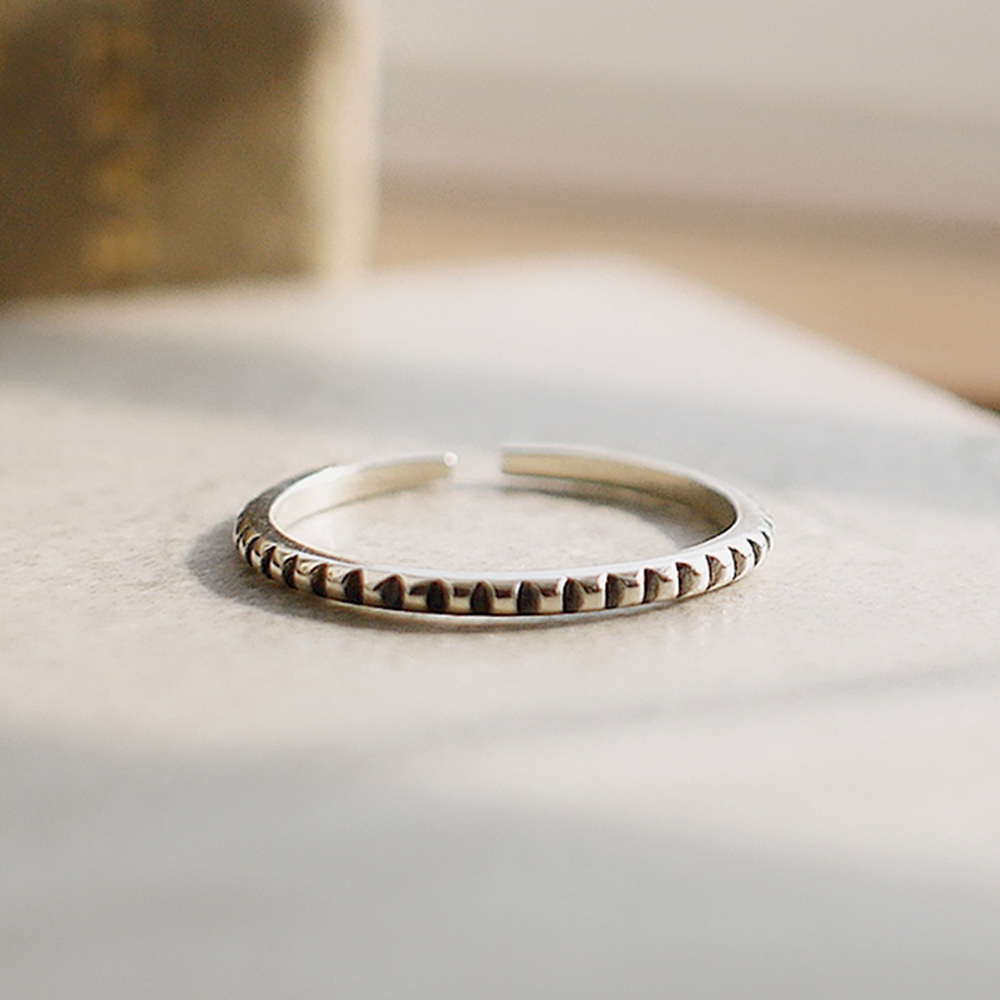 時光刻痕純銀戒指/SR949