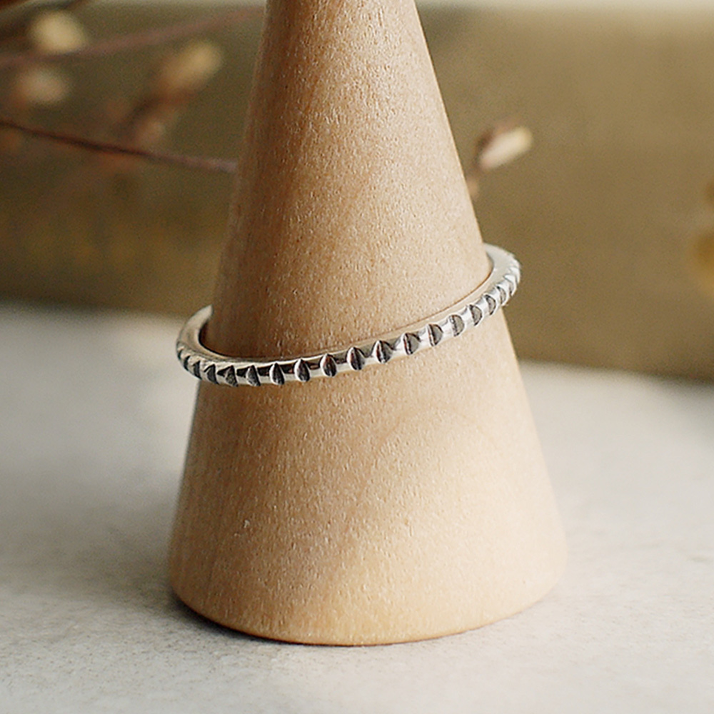 時光刻痕純銀戒指/SR949