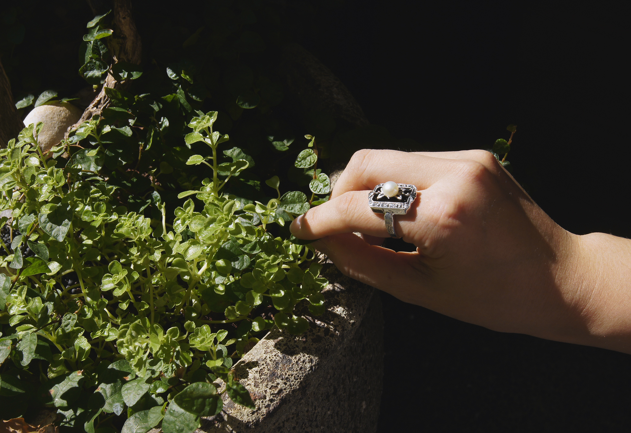 古典黑瑪瑙方形戒指