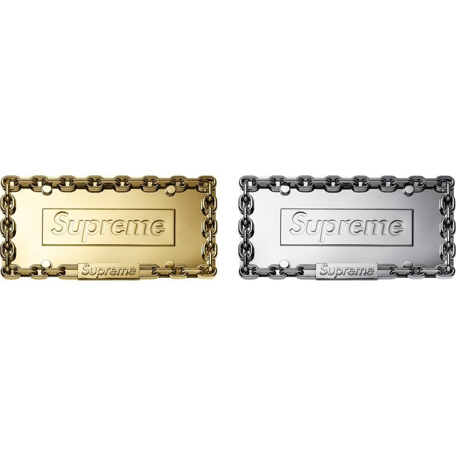 Supreme Chain License Plate Frame GOLD Supreme License Plate