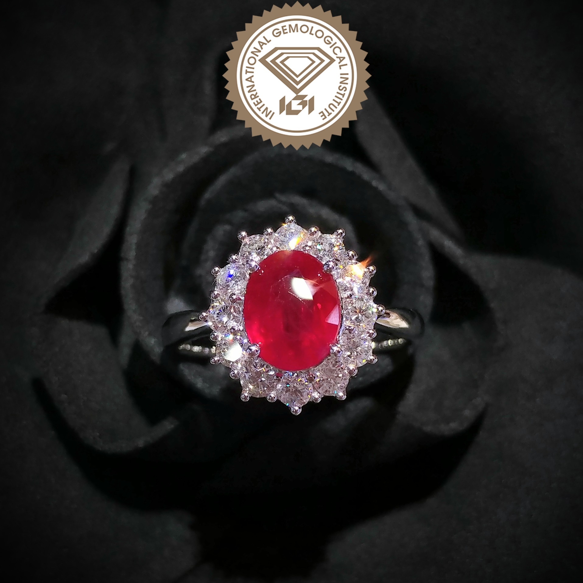 18K White Gold 2.00ct Ruby and Diamond Ring