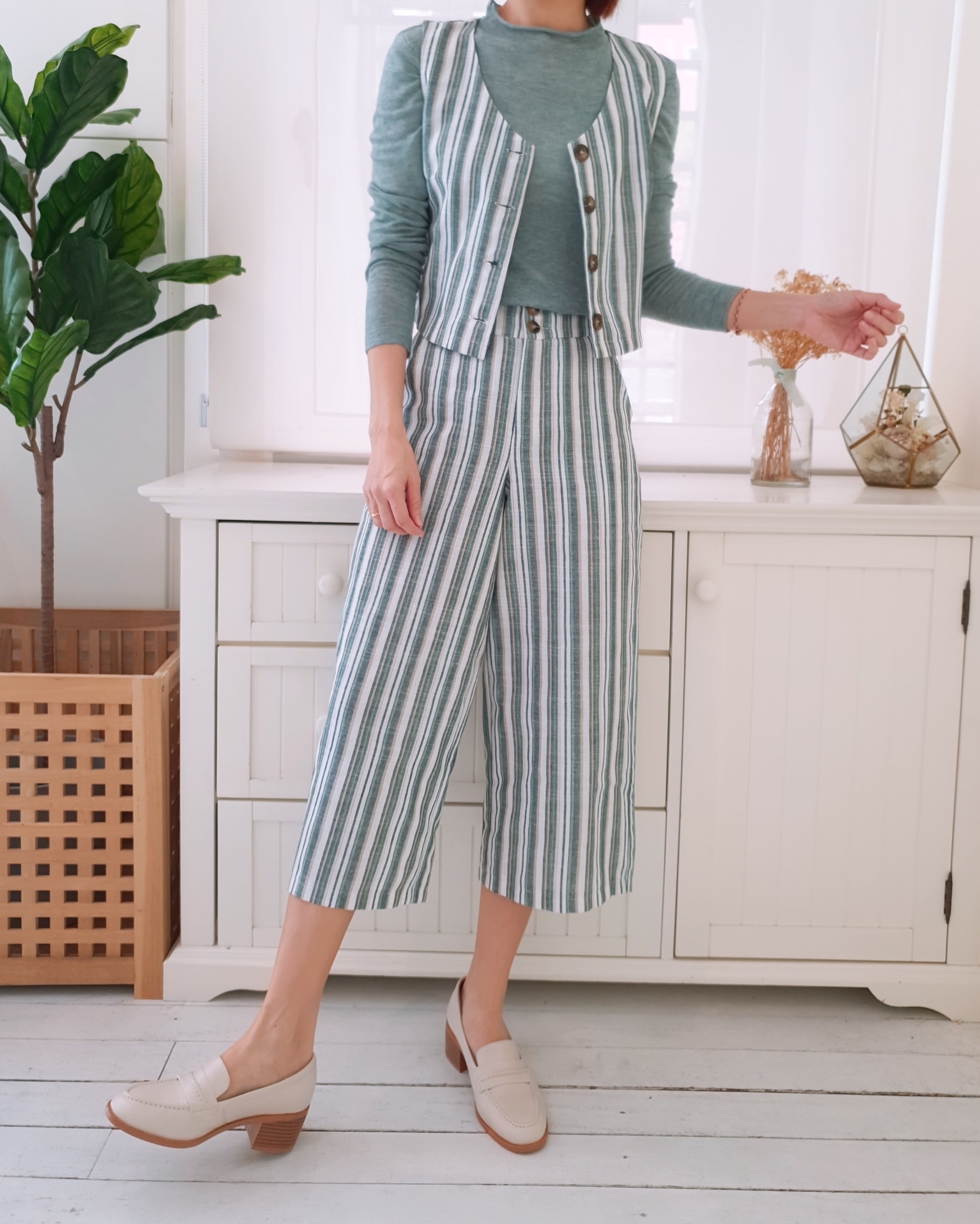 STRIPED WIDE LEG CULOTTES