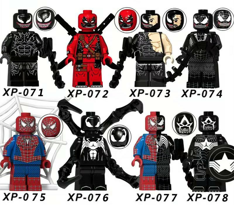 8 PCS / Lot Various Venom and Carnage Minifigures Variants Fit Lego KT1010