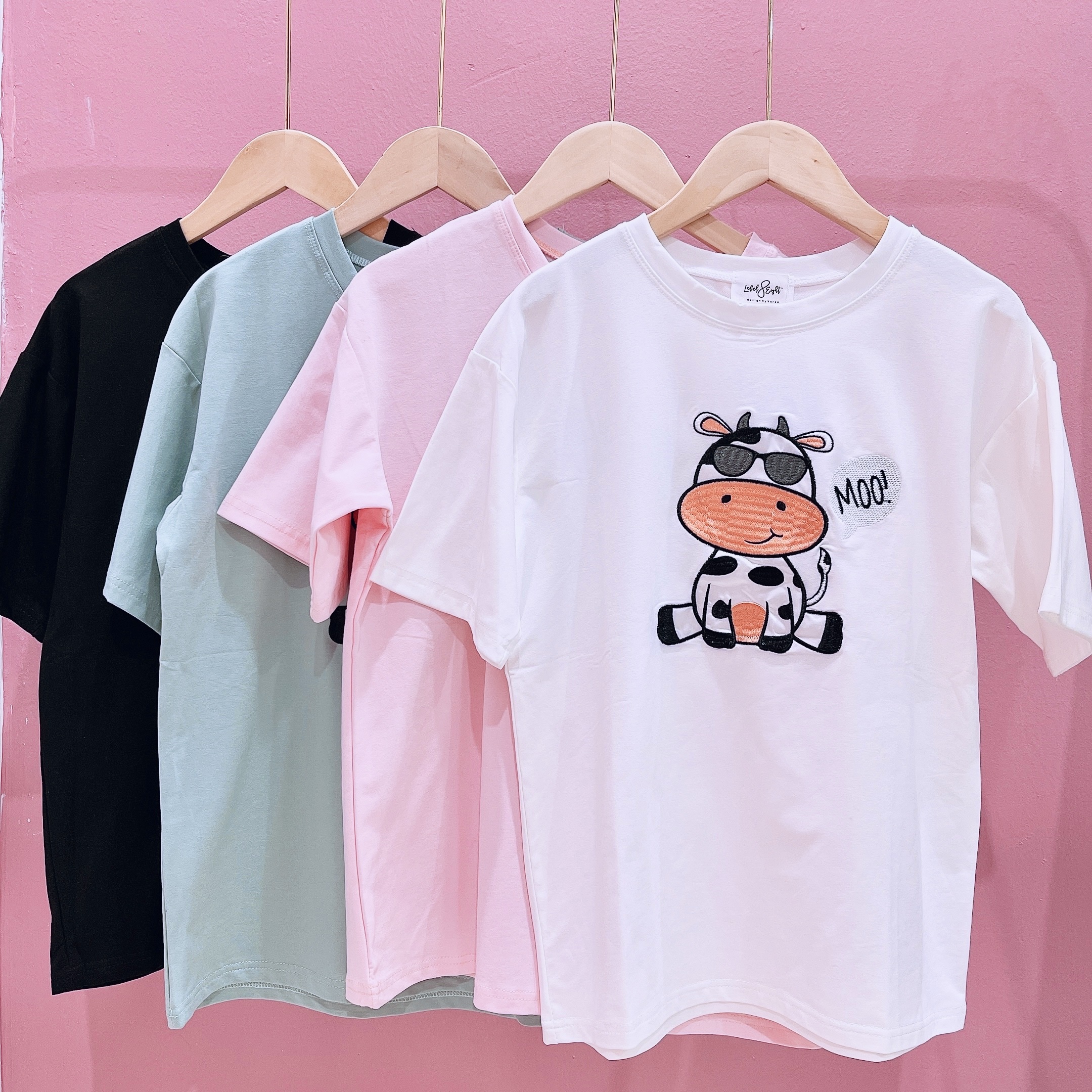 L820743 - Cartoon Embroidered Cotton T-Shirt