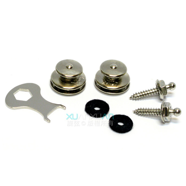 LOXX Loxx 德國製 安全背帶扣 電吉他/貝斯吉他專用款 輕鬆銀 鍍鎳 第 2 張圖片｜三峽吉他 / Bass