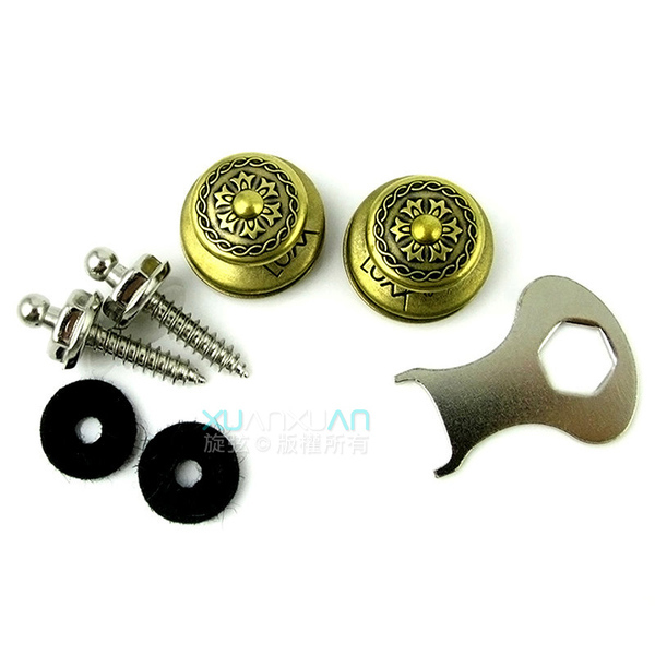 LOXX Loxx 德國製 安全背帶扣 電吉他/貝斯吉他專用款 黃銅雕花 Victoria 第 3 張圖片｜三峽吉他 / Bass