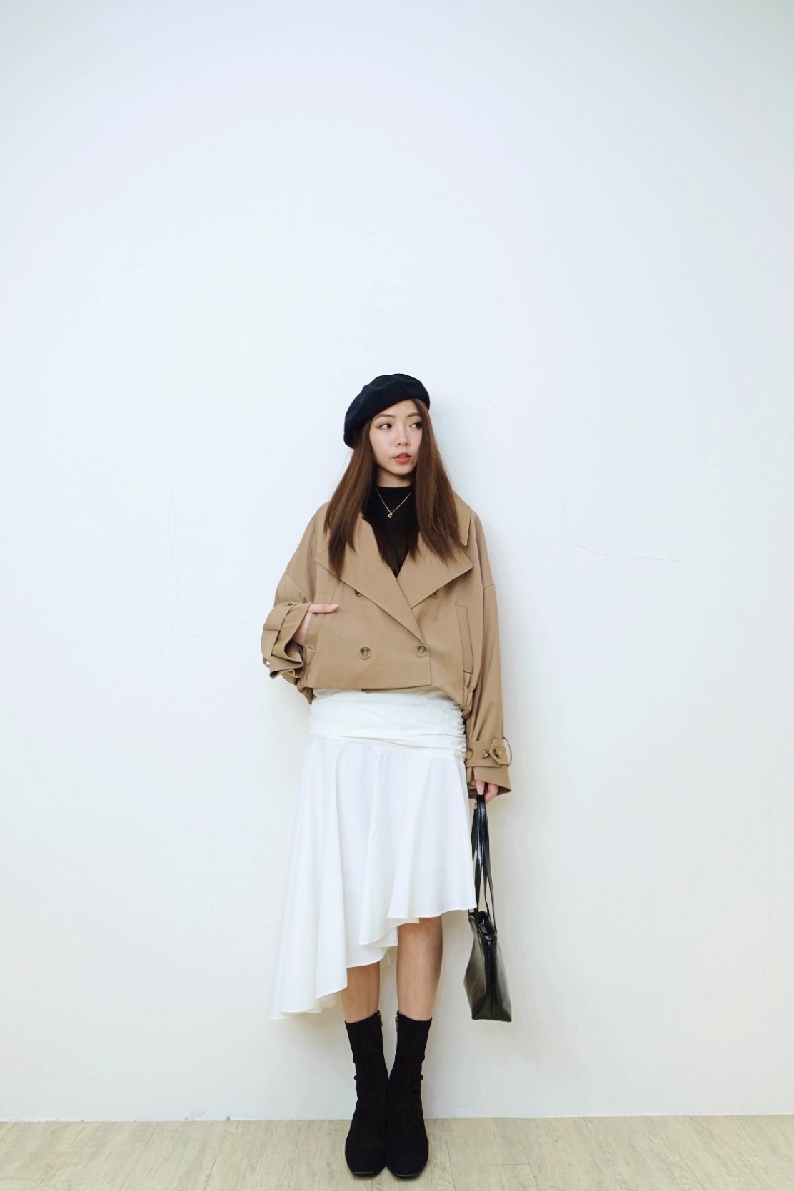 小法國超強版型抓摺不規則設計師裙