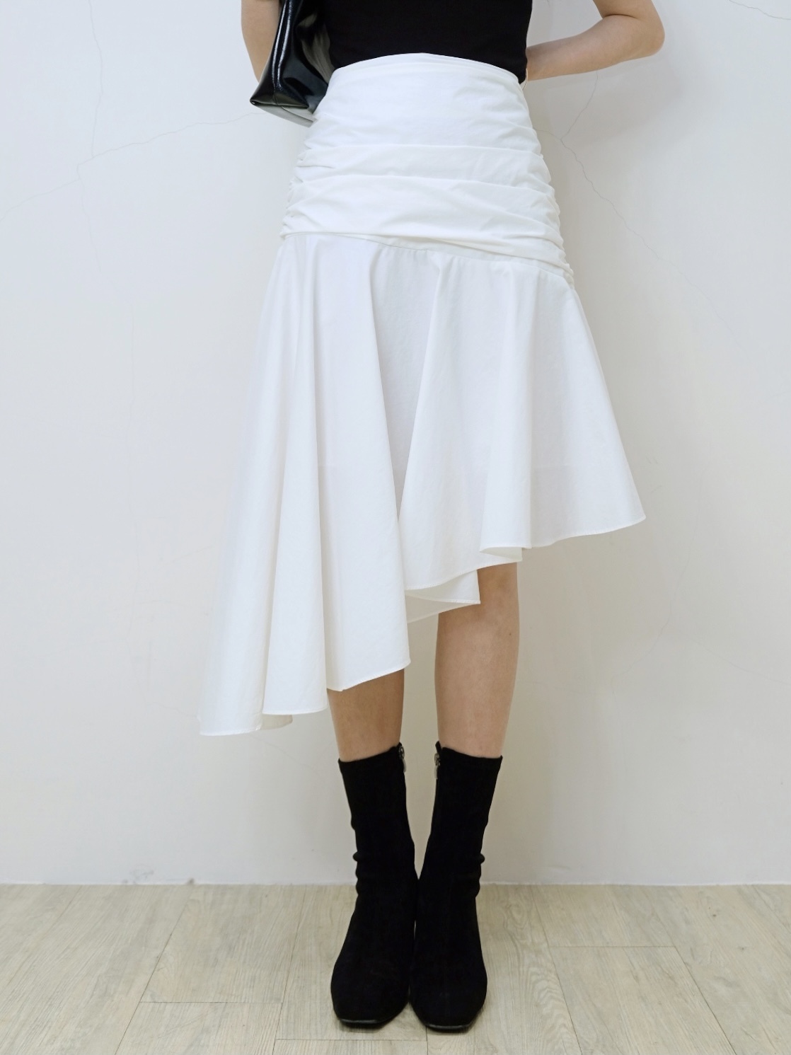 小法國超強版型抓摺不規則設計師裙