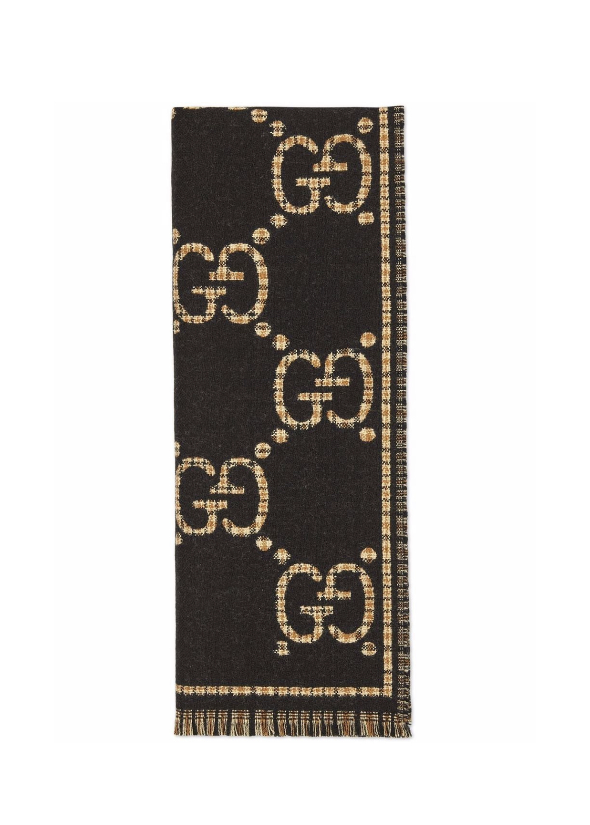 Gucci Rust Supreme GG Monogram Alpaca Wool Scarf Gucci