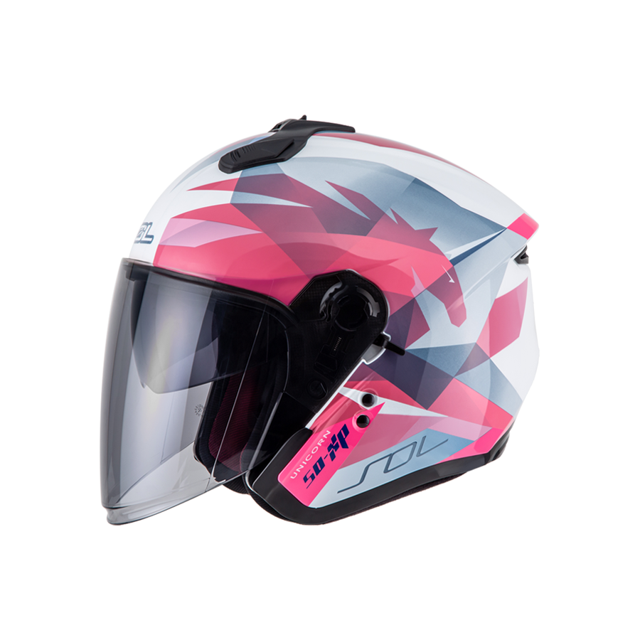 SOL SO-XP 獨角獸 白粉 3/4罩 SOXP