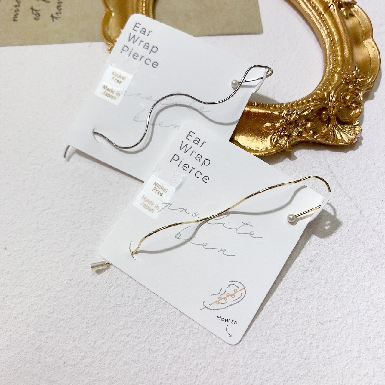 [日本制] 簡約耳掛斜線耳環