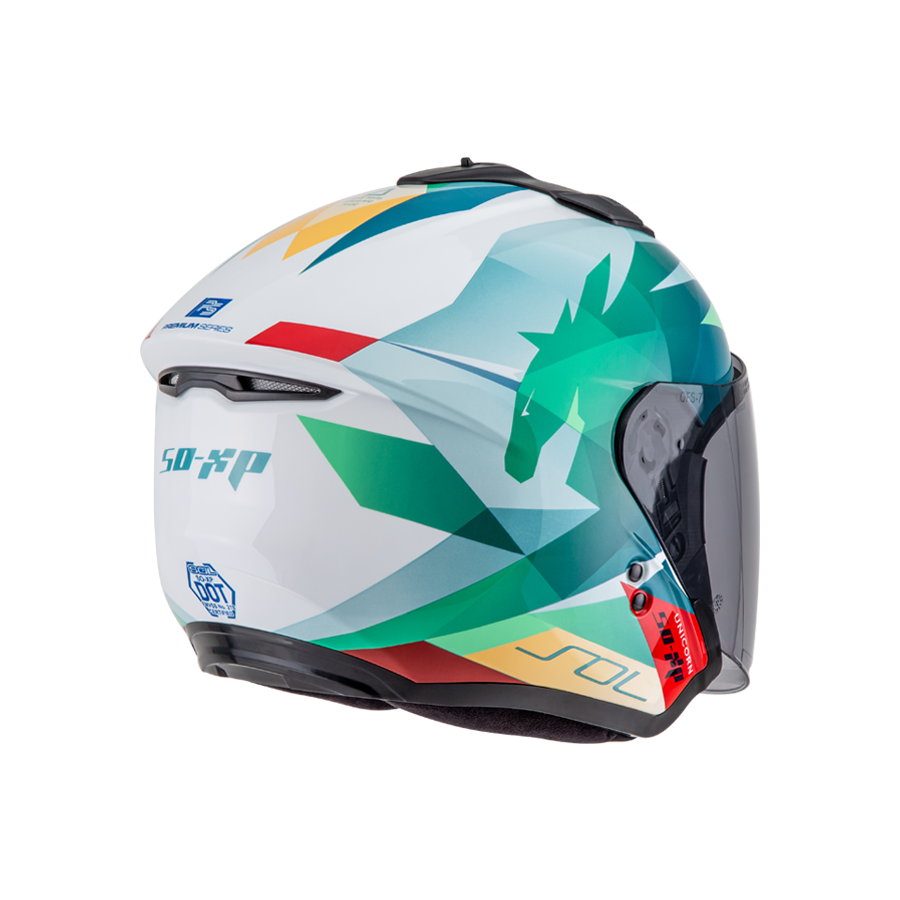 SOL SO-XP 獨角獸 白綠 3/4罩 SOXP