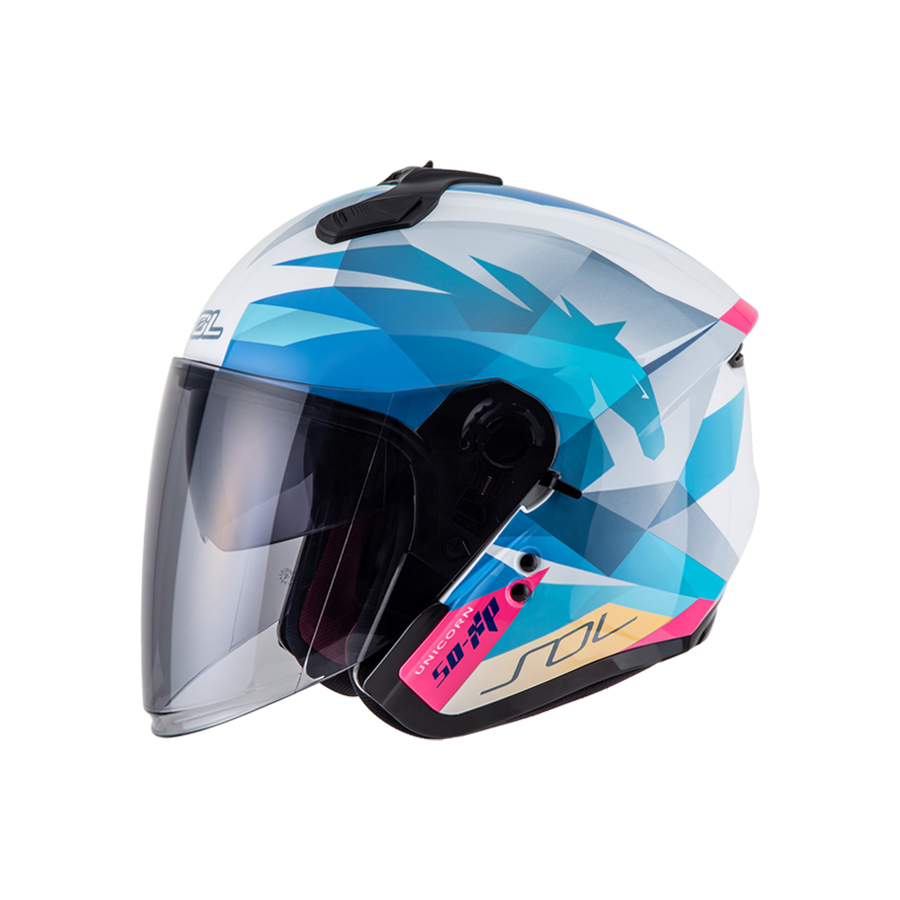 SOL SO-XP 獨角獸 白藍 3/4罩 SOXP