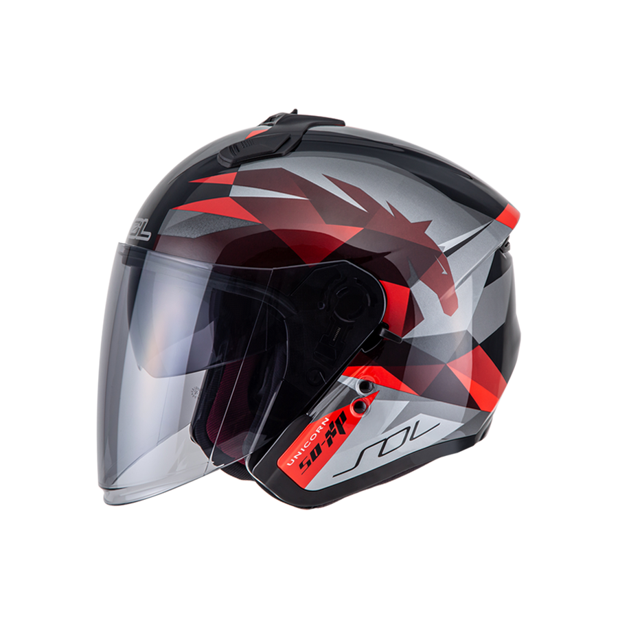 SOL SO-XP 獨角獸 黑紅 3/4罩 SOXP