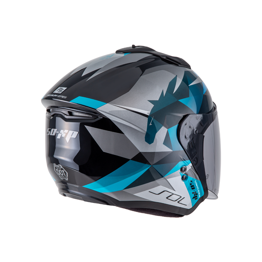 SOL SO-XP 獨角獸 黑綠 3/4罩 SOXP