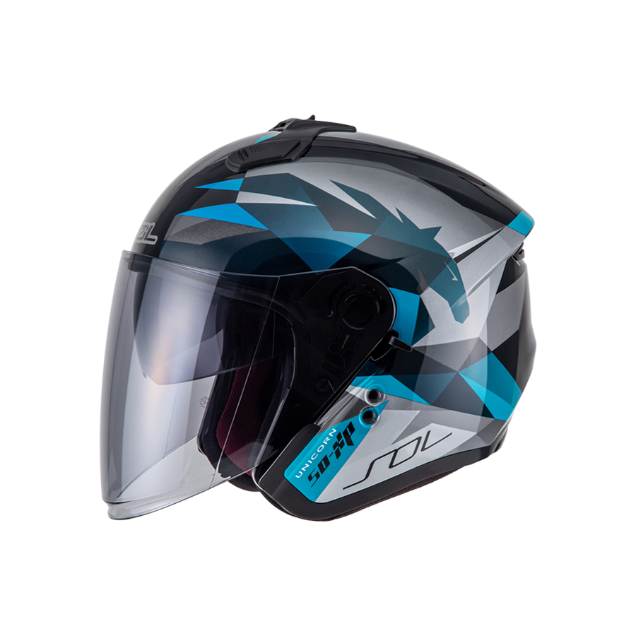 SOL SO-XP 獨角獸 黑綠 3/4罩 SOXP