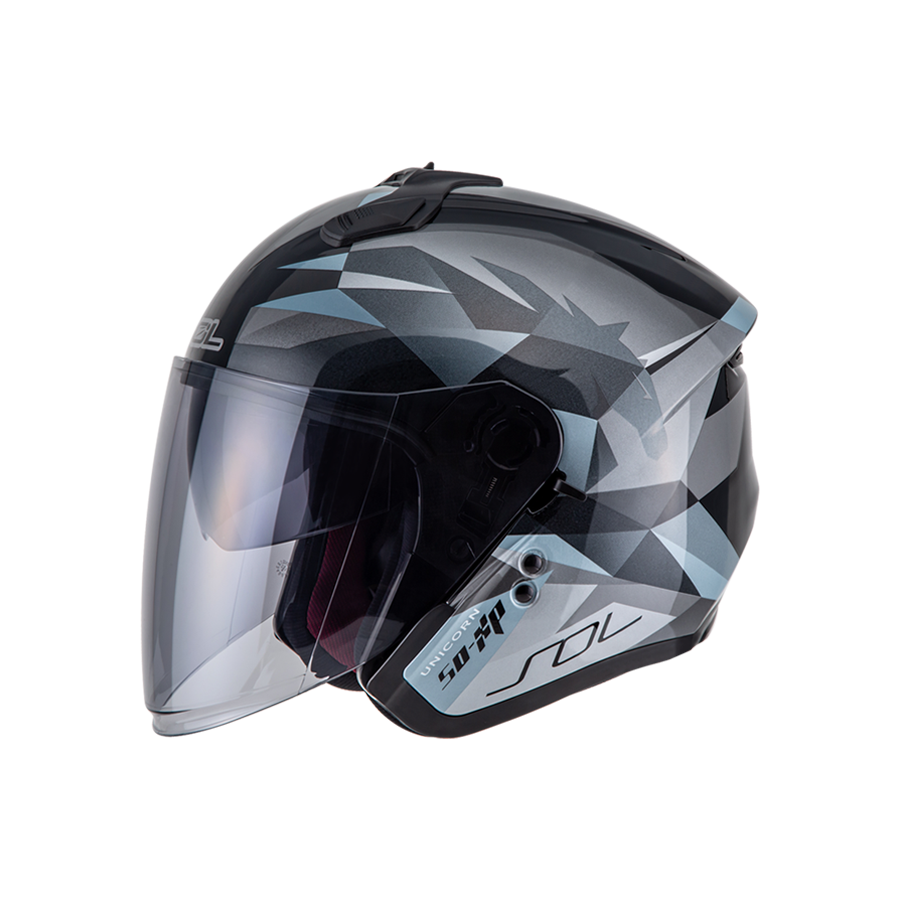 SOL SO-XP 獨角獸 黑銀 3/4罩 SOXP