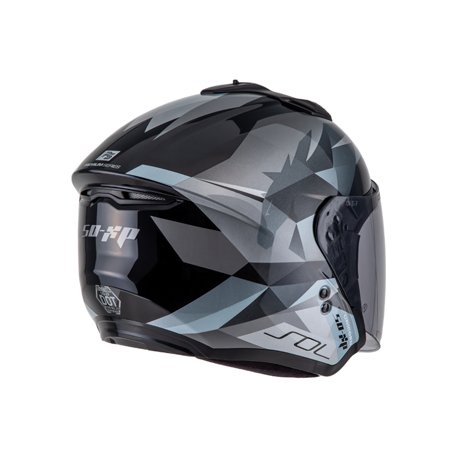 SOL SO-XP 獨角獸 黑銀 3/4罩 SOXP