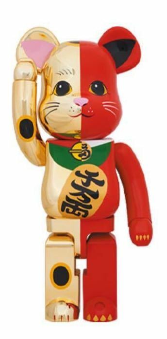 BE@RBRICK 1000% MANEKINEKO GOLD X RED 招財貓 紅金 陰陽