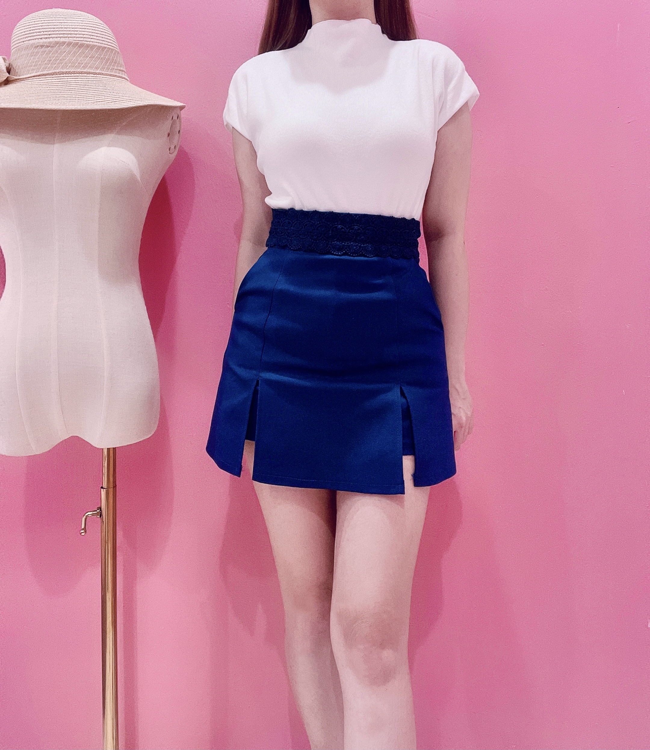 IC2893 - Lace High Waist Skirt Pant
