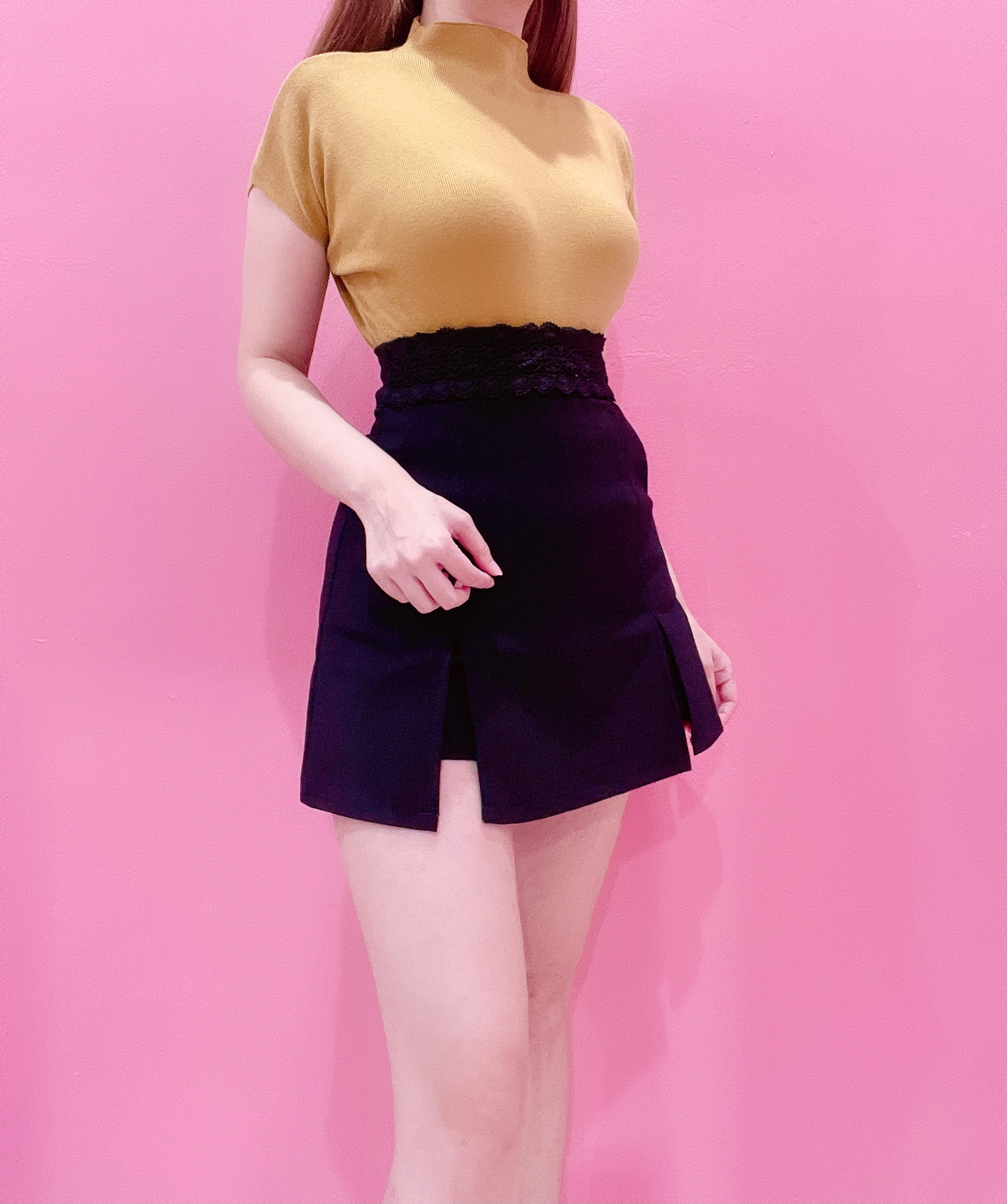 IC2893 - Lace High Waist Skirt Pant