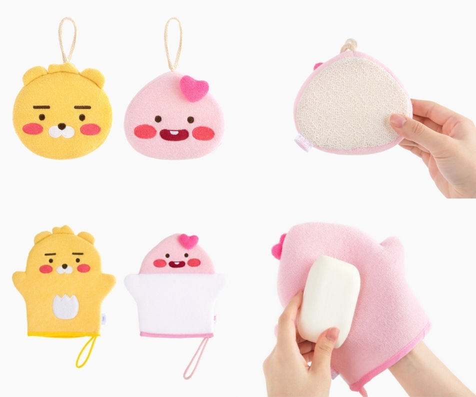 韓國直送🇰🇷Kakao Friends 沐浴球/沐浴海棉/沐浴手套/沖涼刷 - Ryan/Apeach/ Little Ryan/Little Apeach