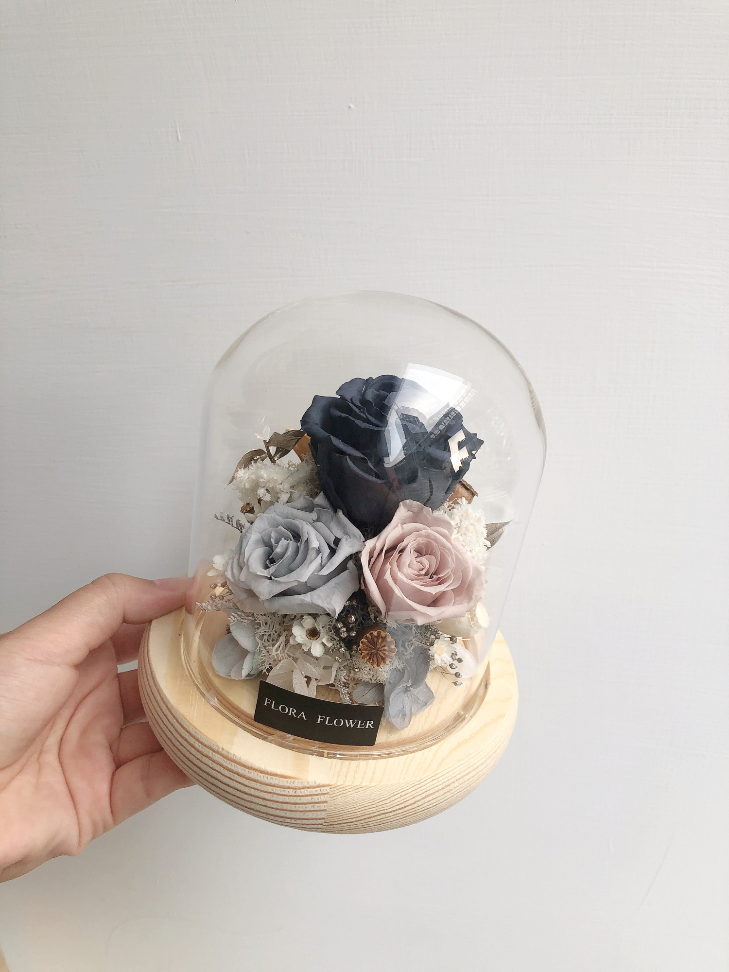 迷你款永生花夜燈- 莫蘭迪