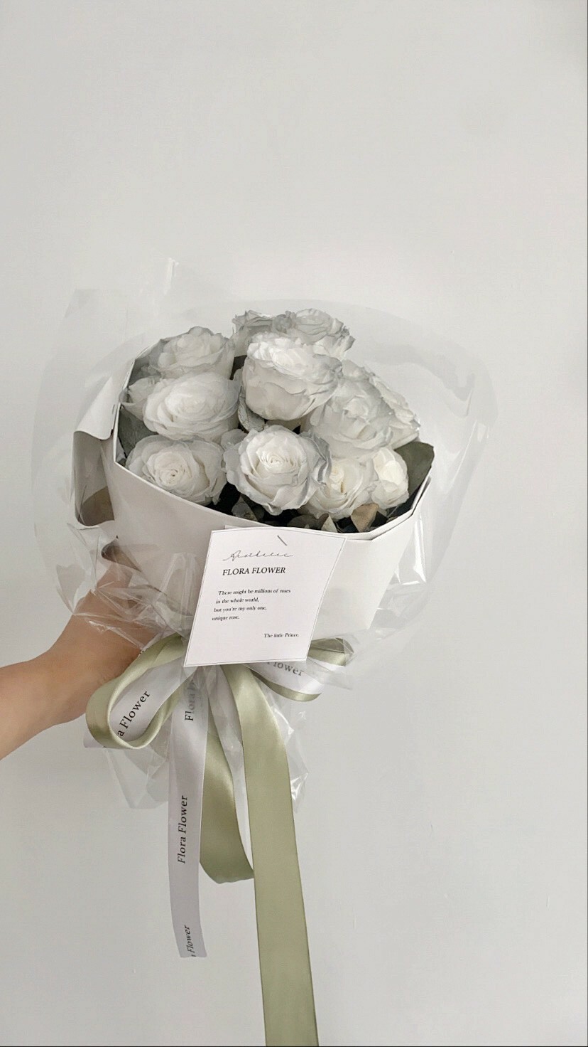 俄羅斯永生花束- 冰川灰/天空藍