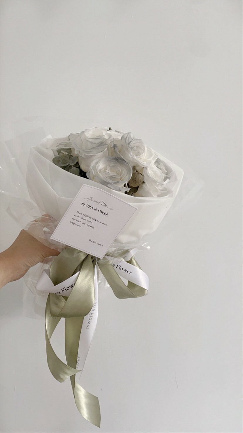 俄羅斯永生花束- 冰川灰/天空藍