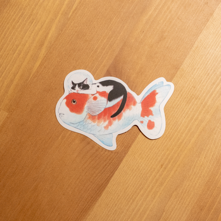 補補貓‧大衛煮愛｜防水貼紙L｜金魚夢遊