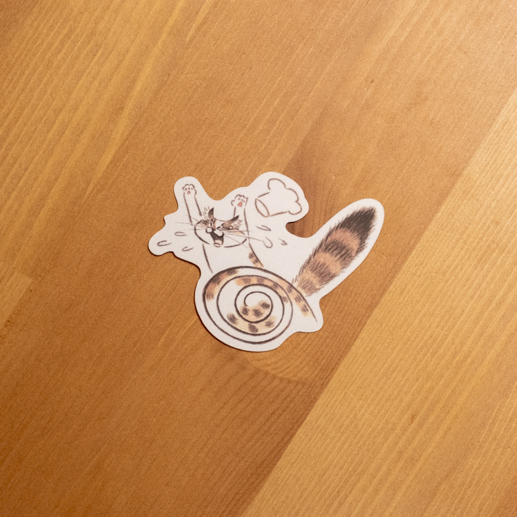 補補貓‧大衛煮愛｜防水貼紙M｜逃跑糯米