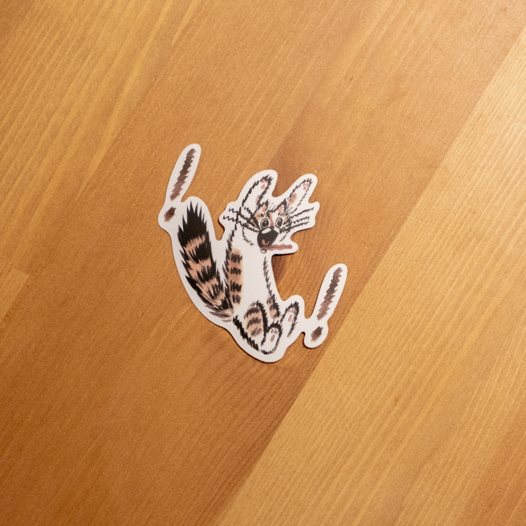 補補貓‧大衛煮愛｜絕版｜防水貼紙M｜驚嚇100