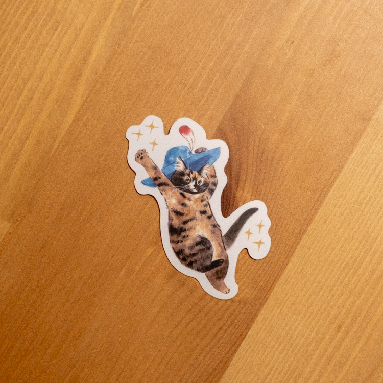 補補貓‧大衛煮愛｜絕版｜防水貼紙M｜玳瑁貓