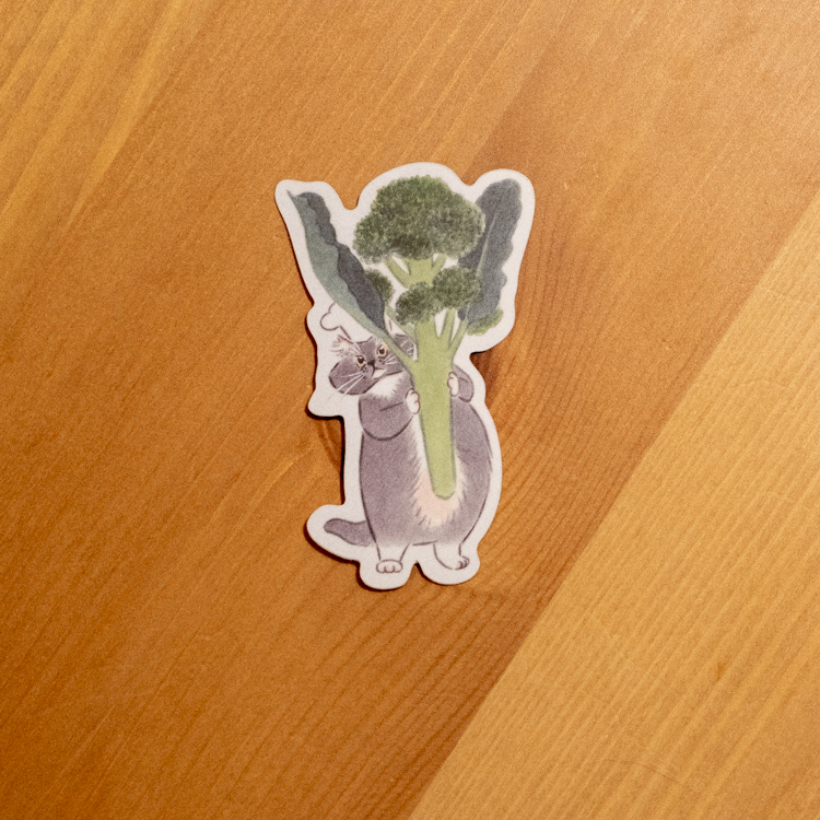 補補貓‧大衛煮愛｜防水貼紙S｜花椰菜