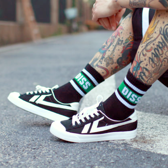 【SCSU041】DISS色塊設計厚底中長襪