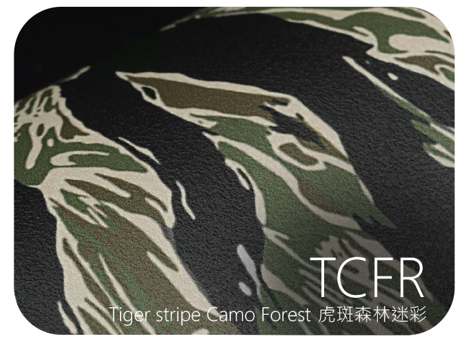 LIFE+GUARD TCFR Tiger stripe Camo Forest 虎斑森林迷彩 風格貼膜樣式，適用於相機、鏡頭與 3C 裝置表面保護與風格打造