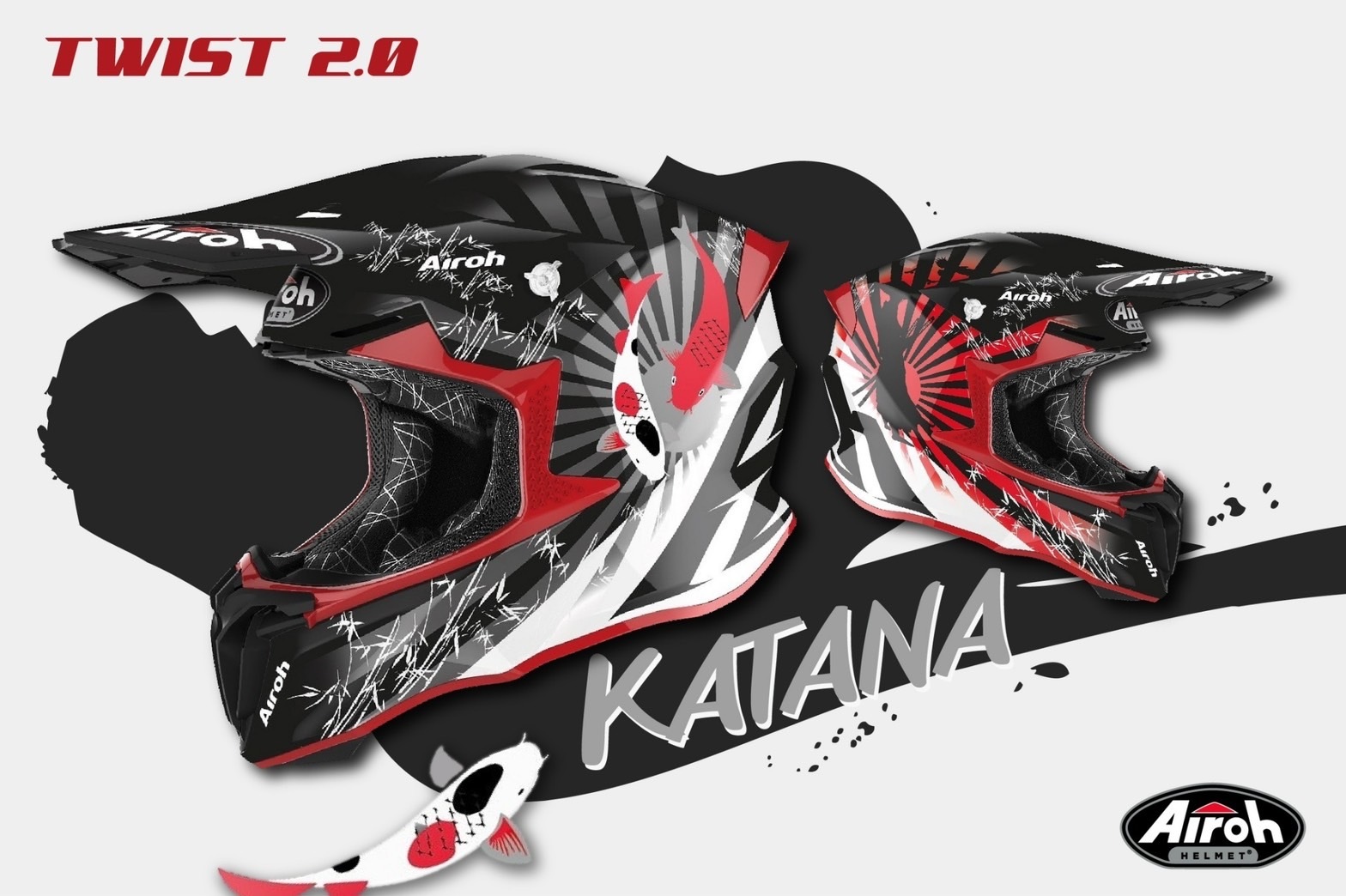 AIROH 台灣德安 TWIST 2.0 KATANA #23 亮黑紅 越野帽