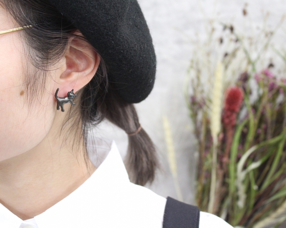 蝴蝶再見貓咪耳環 (網站限定優惠)