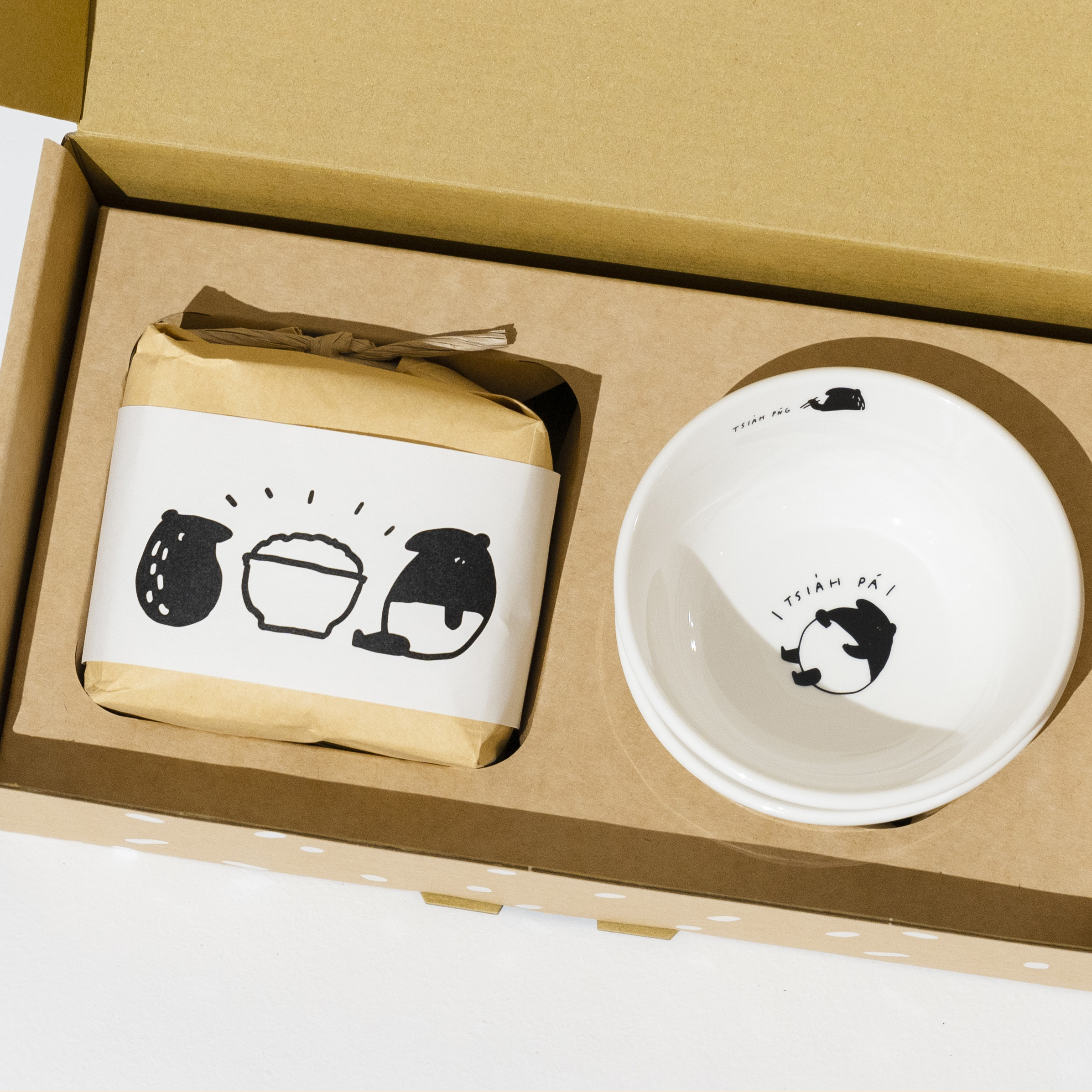 (獨家)【慢慢挑x馬來貘「呷飽沒」禮物盒】含2入貘飯碗＋1包掌生穀粒台東關山鎮白米