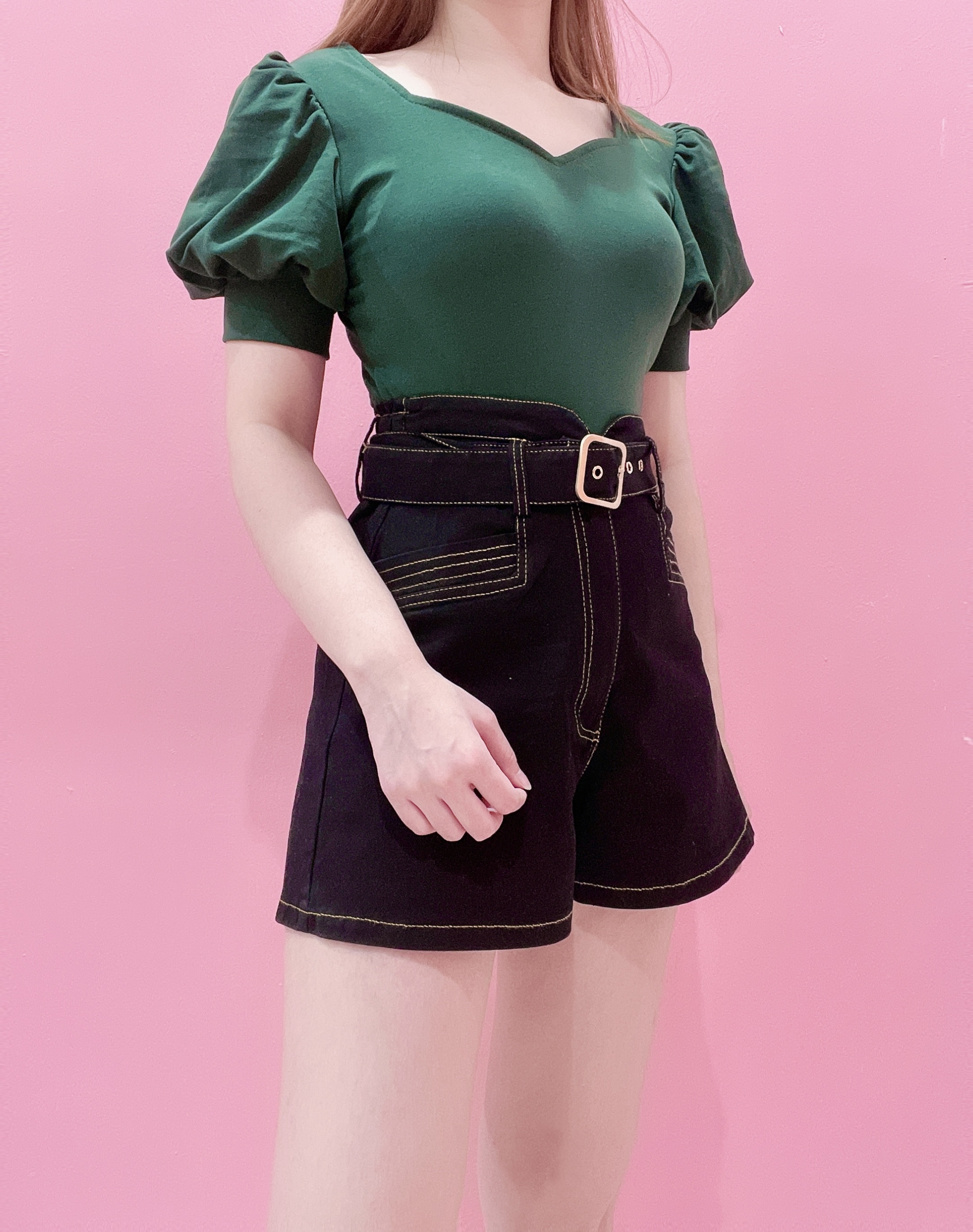 D98320 - Denim High Waist Pant With Belt