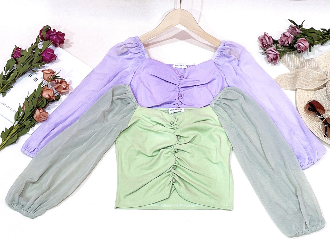 PC11290 - Chiffon Crop Top