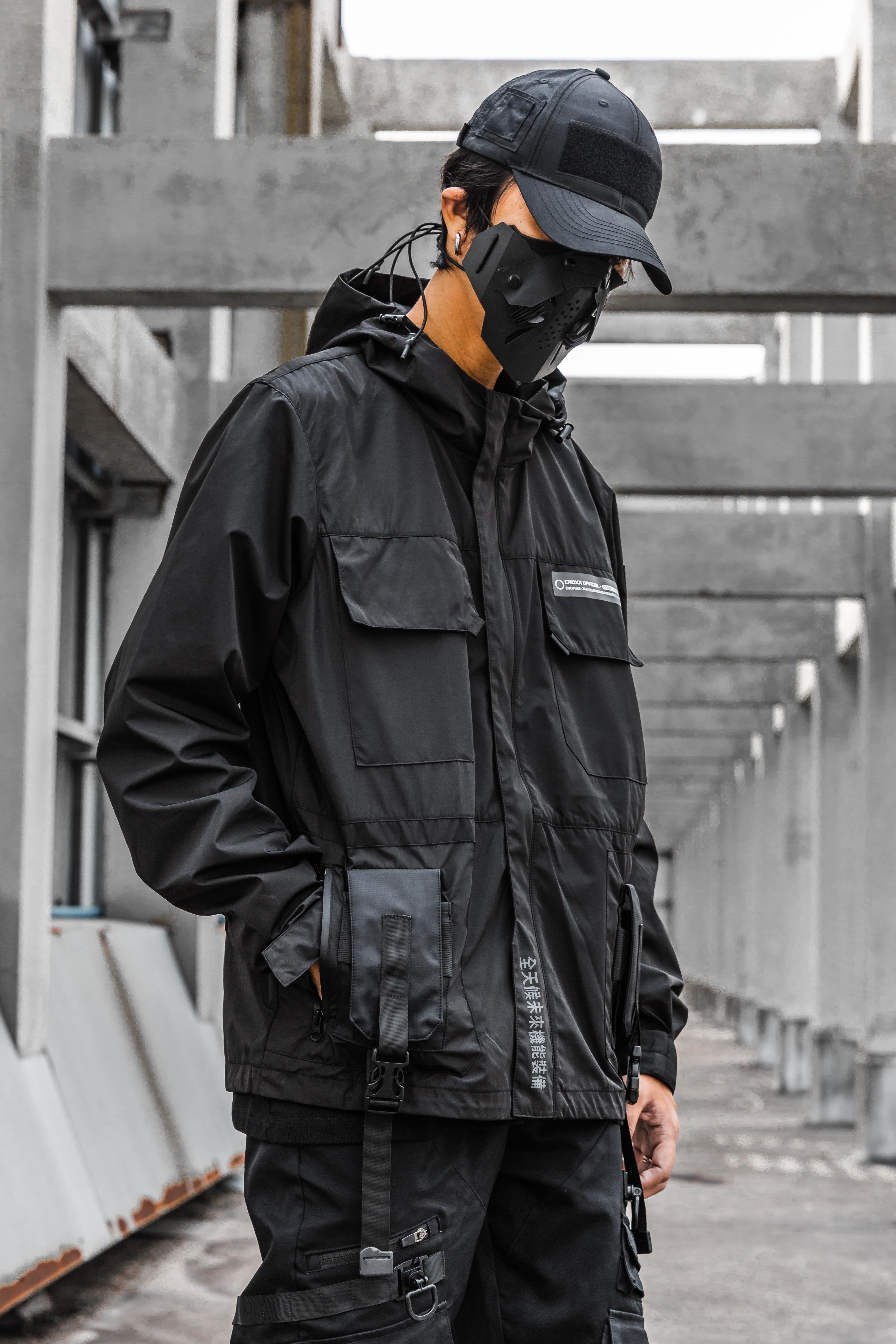 機能重工連帽織帶衝鋒衣