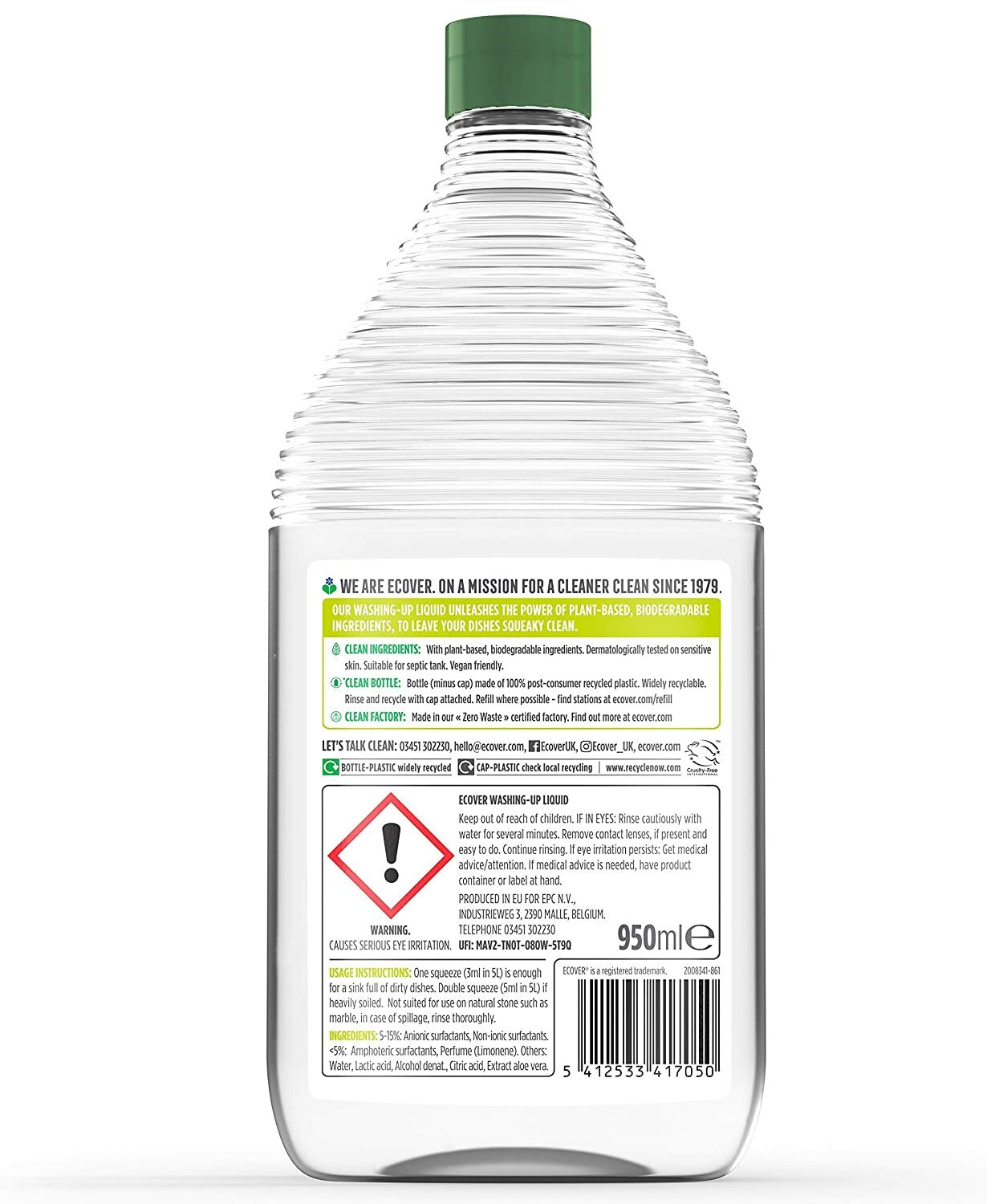 Ecover 天然環保洗潔精(檸檬及蘆薈) (950ml) (HC311)