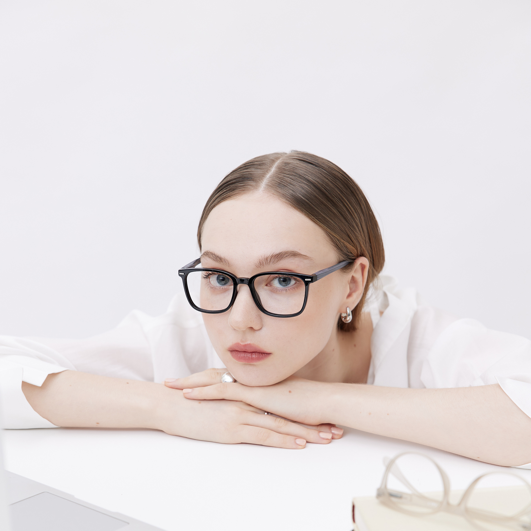 Wellington Frame 成人 威靈頓框型 濾藍光眼鏡 - 木系列 藍木 : blue wood