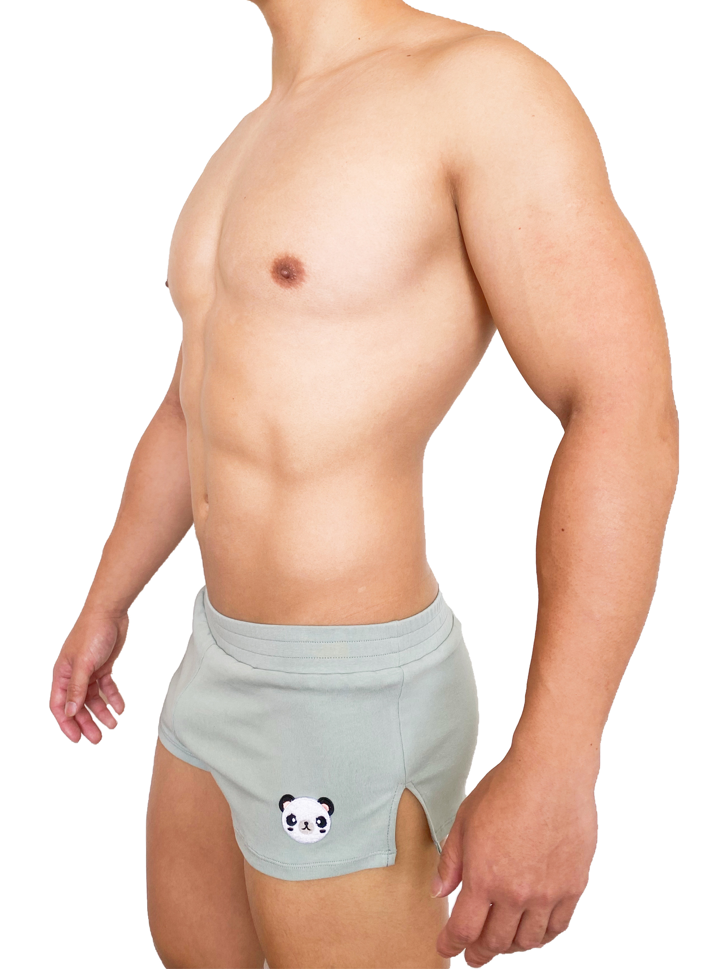 Panda 熊貓圖案 純棉家居褲 迷霧綠